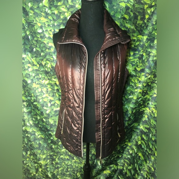 Calvin Klein Brown/dark purple Quilted Zip-Up Vest - Picture 13 of 16